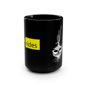 Yuma Rides & the Onion - Black Mug, 15oz
